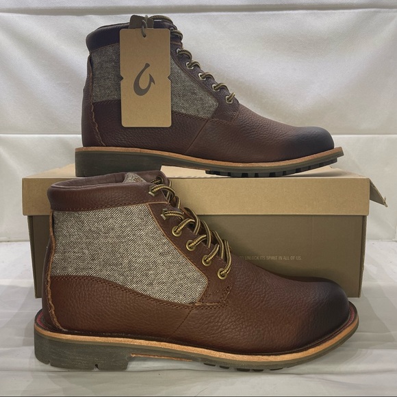 OluKai Shoes Olukai Waterproof Boots Brown Leather Mens Size 8